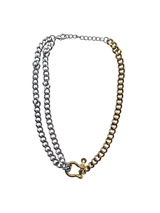 Other - New Stainless Steel Two-Tone Gold & Silver Chain Necklace with Toggle Clasp